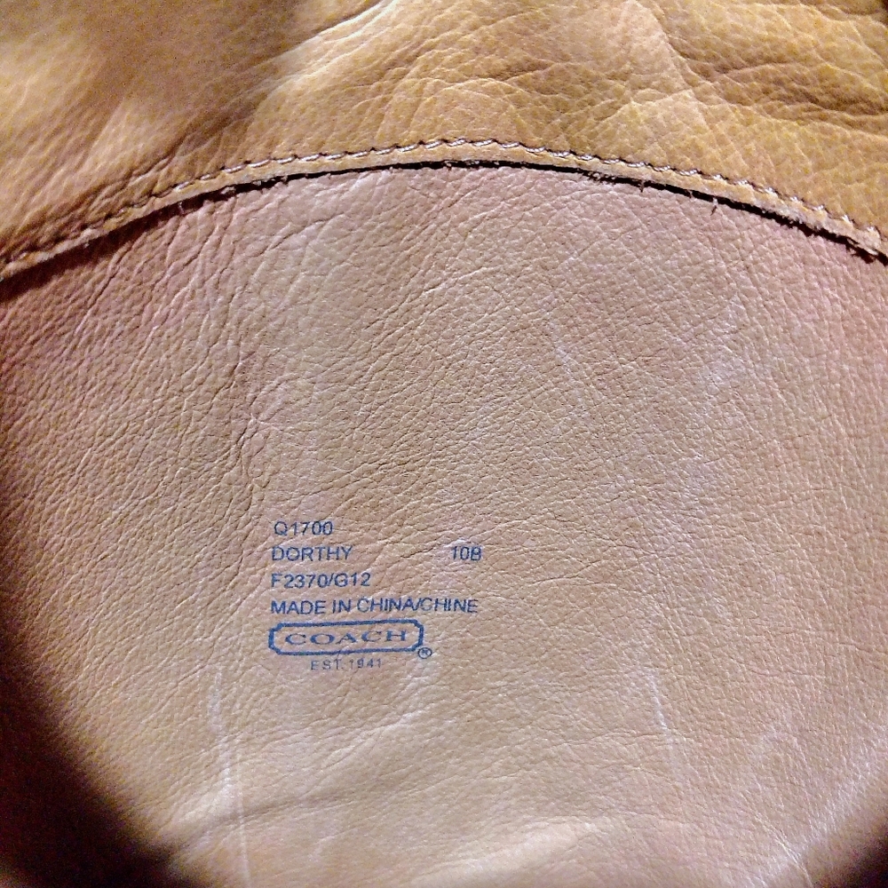 Coach "Dorthy" Tan Leather Wedge Boots Size 10B - Picture 12 of 16